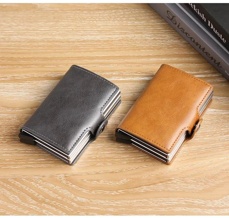 Large Capacity Double Layer RFID Blocking Carbon Fiber Wallet – Men’s Anti-Theft Credit & ID Card Holder Case