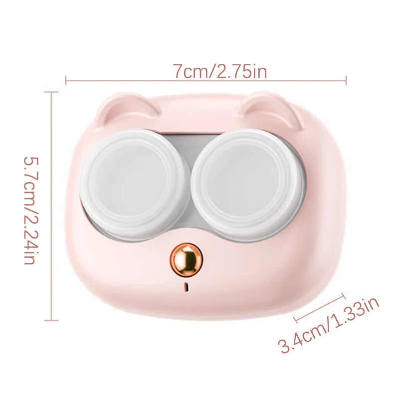 Portable Ultrasonic Contact Lens Cleaner Case – Removable Box Cleaning Machine for Removing Tear Protein & Lens Hygiene Care