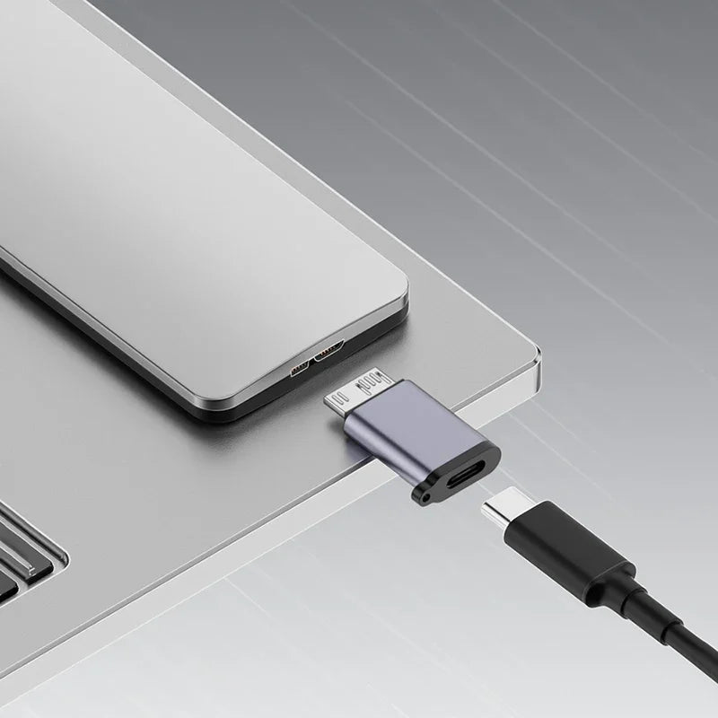 Micro B USB 3.0 Male to Type-C Female Adapter – USB 3.0 to Type-C Connector for External Hard Drive HDD Cable