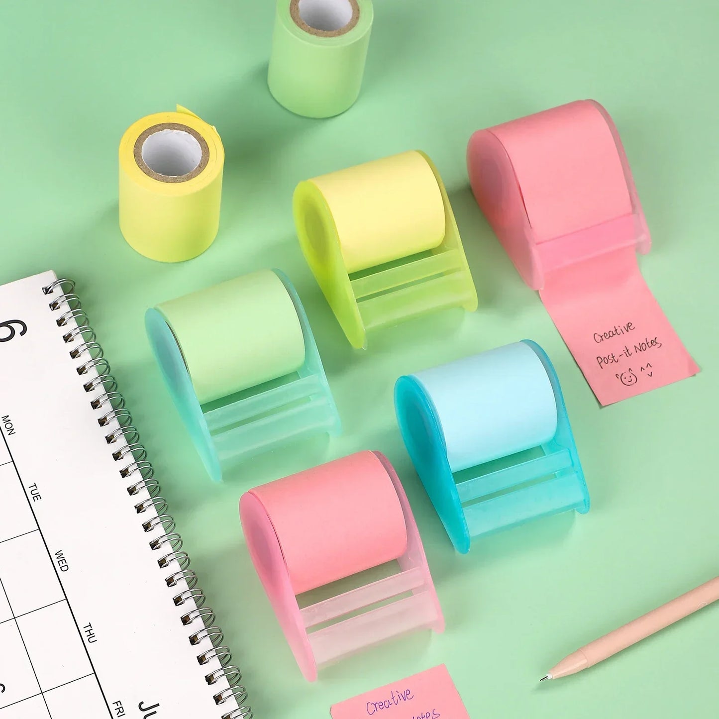 JIANWU Creative Roller Sticky Notes – Reusable Memo Notepad for Office, Diary & Message Writing Stationery Accessories