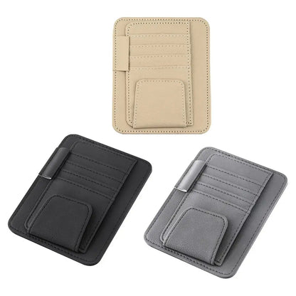 Car Sun Visor Organizer – Multi-Pocket Sunglasses & Business Card Holder, Auto Interior Accessory