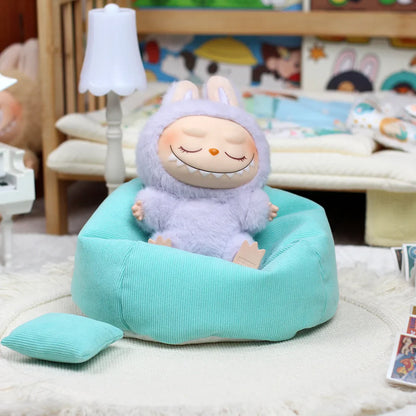 Labubu V2 & V3 Doll Accessories – 17CM Kawaii Mini Sofa Bed Clothes for Birthday Gifts