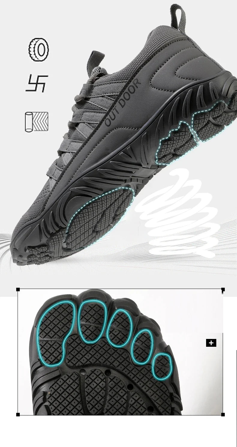 New Plus Size Hiking Shoes – Wide Palm Outdoor Sports & Barefoot Casual Shoes for Couples, Indoor Yoga & Fitness