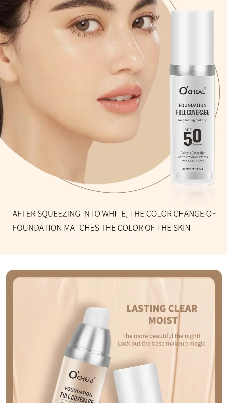 Color Changing Liquid Foundation – Concealer, Face Primer, Long-Lasting Moisturizing BB Cream Base Makeup for Women