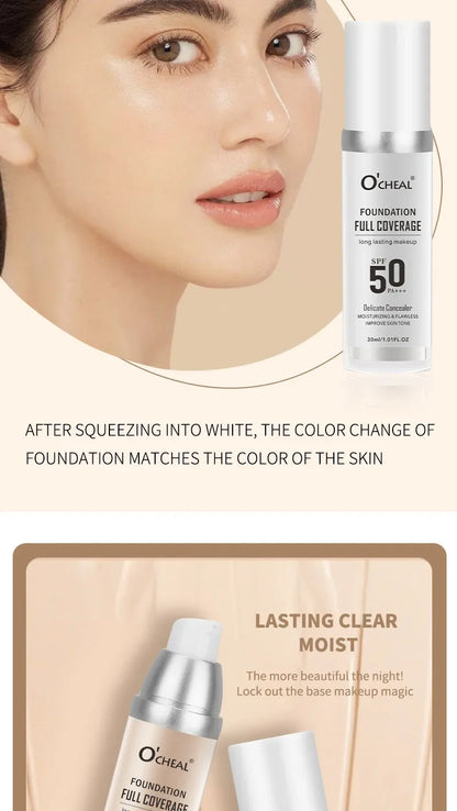 Color Changing Liquid Foundation – Concealer, Face Primer, Long-Lasting Moisturizing BB Cream Base Makeup for Women