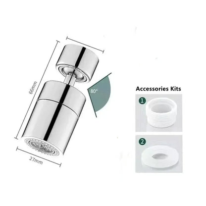 New 2-Mode Kitchen Faucet Spray Head – Adjustable 360° Rotary Splashback Nozzle & Aerator Filter