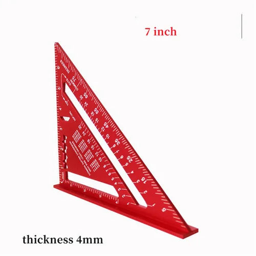 Metric Triangle Ruler for Woodworking | 7" & 12" Alloy Metal Carpenter Measuring Layout Tool