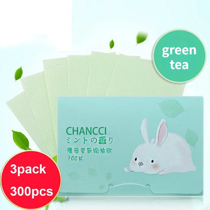 100/300PCS or 6 Packs Portable Facial Oil Blotting Papers – Oil Control & Face Cleansing Wipes