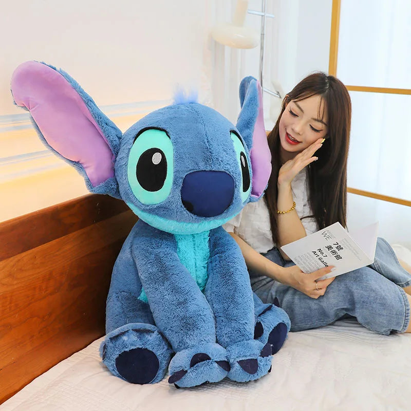 40/80cm Lilo & Stitch Plush Toy – Kawaii Disney Angel Doll for Girls, Cute Large Stuffed Toy Christmas & Birthday Gift
