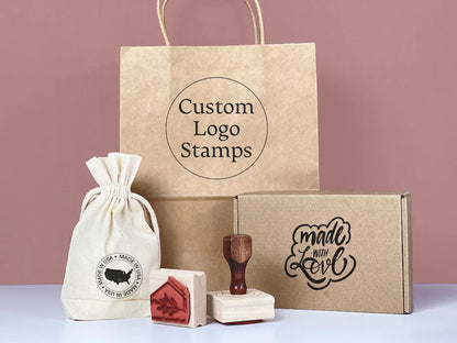 Personalized Custom Wooden Stamp – Wedding Seal, Logo Stamp for Invitations, Stationery, Name & Business Branding