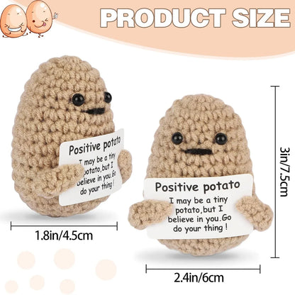 Positive Energy Crochet Doll — Handmade Knitted Plush Potato, Plant, Avocado, Bee & Animal Pocket Hug Emotional Support Gift