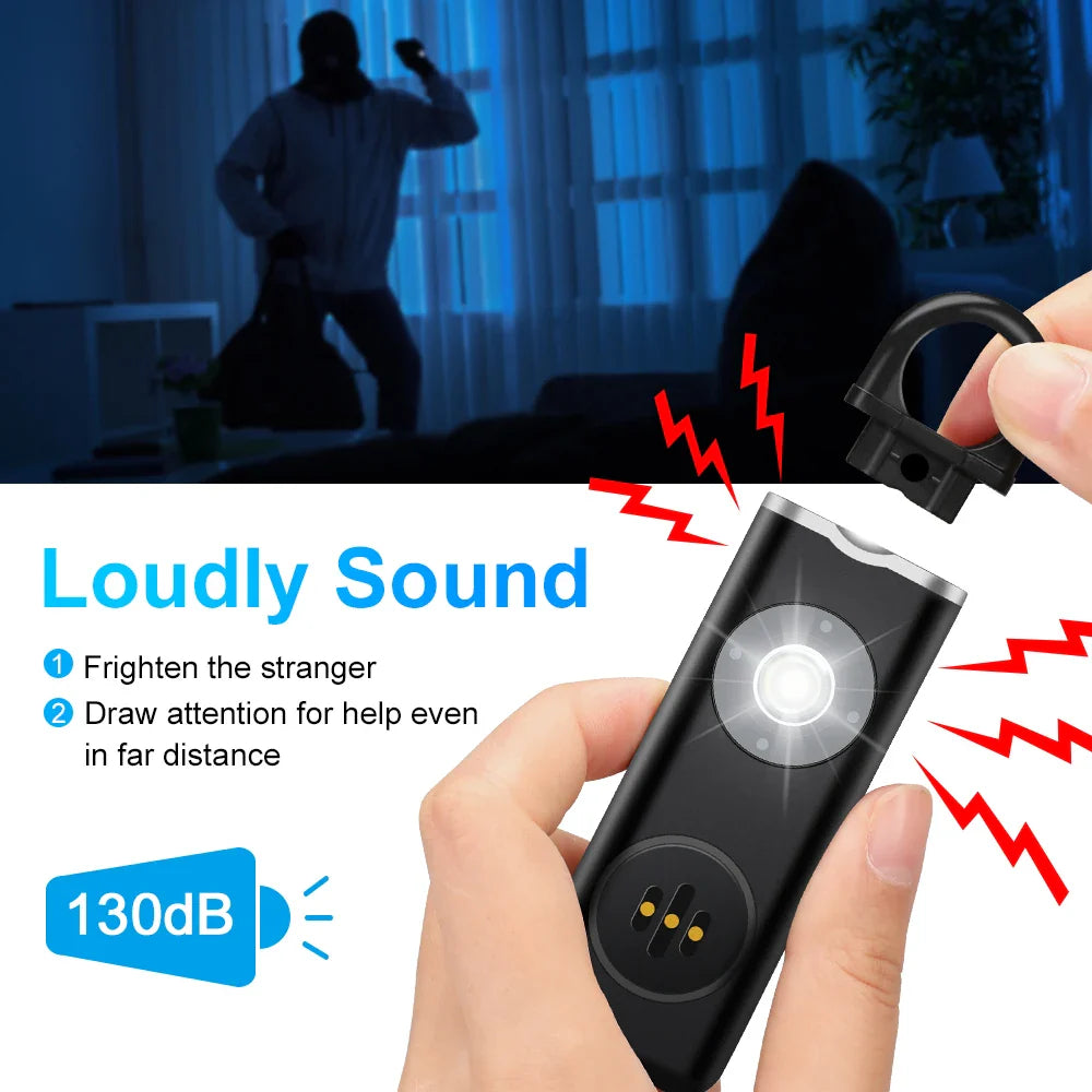 Hollarm Personal Safety Alarm – 130dB Loud Rechargeable Keychain with LED for Women, Kids & Elderly