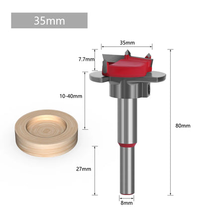 Adjustable Positioning Hole Saw Kit - 15-35mm Hinge Hole Opener Woodworking Carbide Drill Bits Set