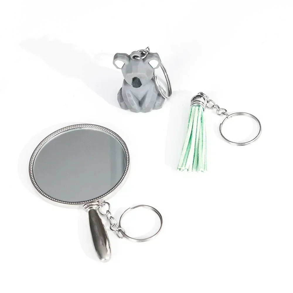 50/100pcs Stainless Steel Keyring Set – Split Rings, Lobster Clasps & Chains for DIY Keychains & Keyfobs