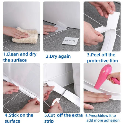 Self-Adhesive PVC Sealing Tape – Waterproof, Oil-Proof Caulk Strip for Kitchen, Bathroom, Sink & Toilet (1/2/3.2M)
