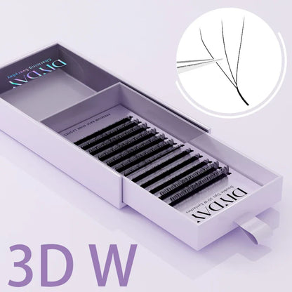 DIYDAY W Shape Eyelash Extensions 3D–8D – Premade W-Shaped Individual Faux Mink Lashes
