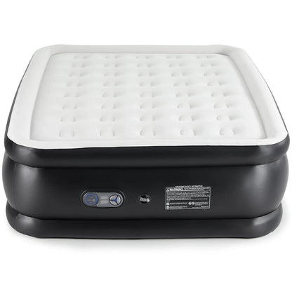 Queen Air Mattress - 22" Tall Inflatable Airbed with Built-In High-Capacity Pump for Home & Camping