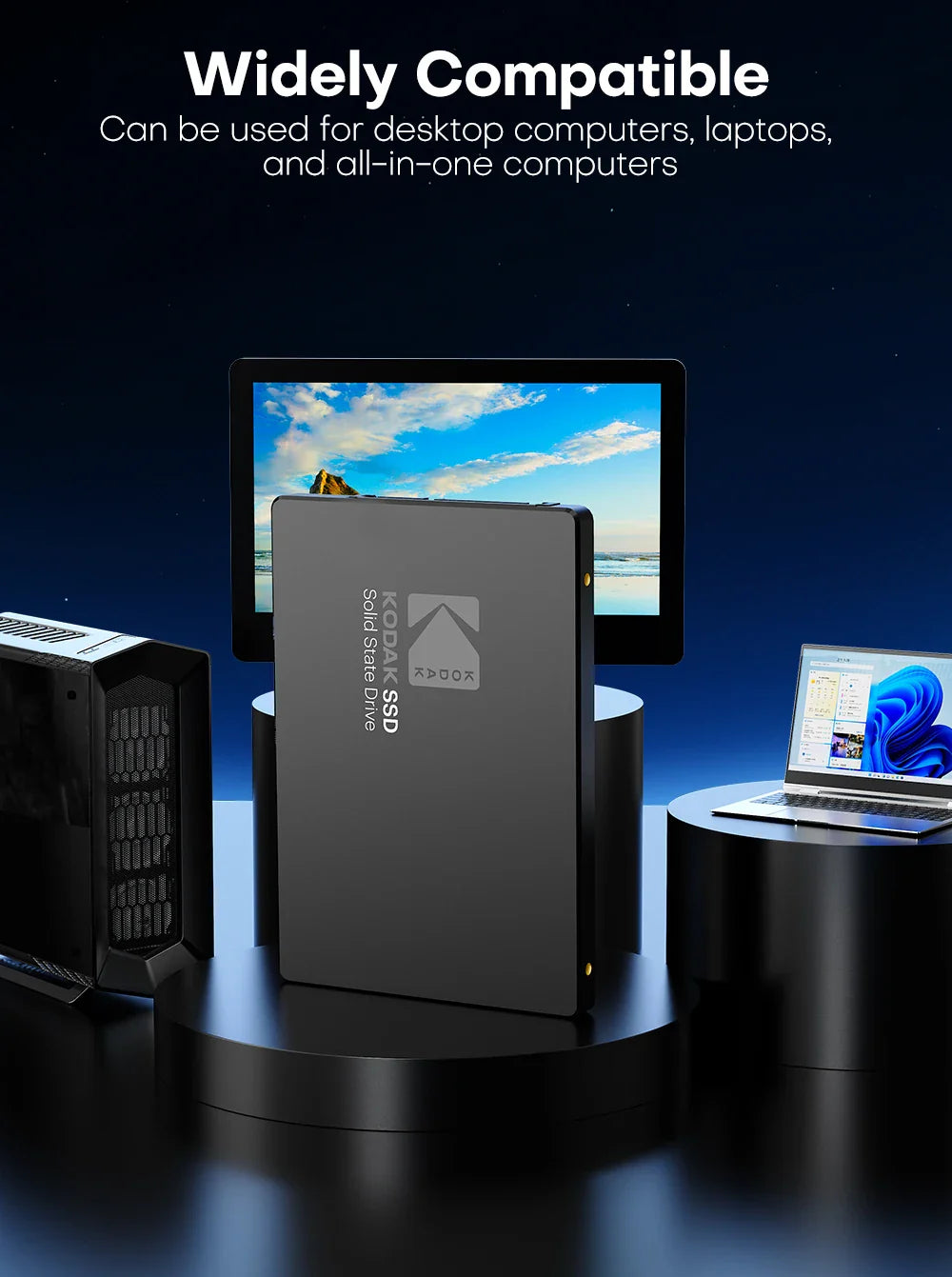 Kodak X120 PRO SSD/HDD – 2.5” SATA Internal Hard Drive, 120GB–1TB for Laptop and Computer