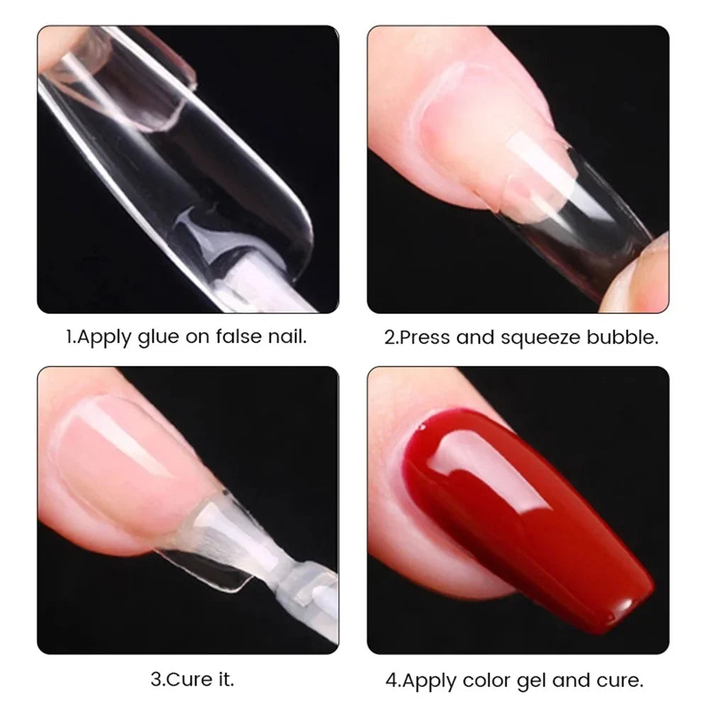 550pcs Soft Gel Nail Tips - Medium Short Almond Coffin Full Cover Acrylic Extensions for French Manicure & Nail Art