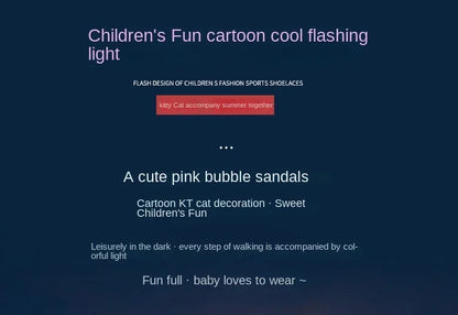 2024 Summer Baby Girls LED Hello Kitty Sandals — Cute Anti-Slip Beach & Outdoor Shoes