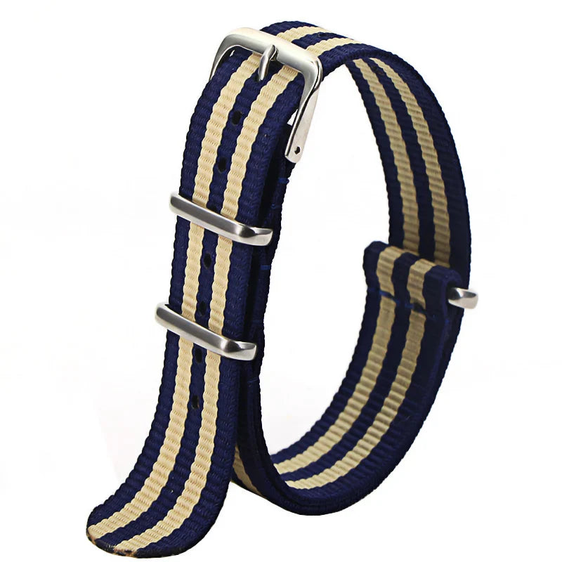 Nylon Watch Strap 16mm 18mm 20mm 22mm — Waterproof Army Sport Watch Band Replacement Belt