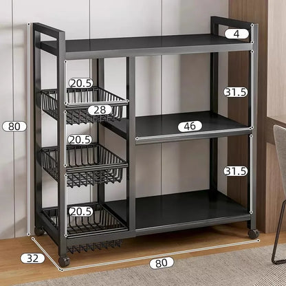 Multi-Tier Freestanding Kitchen Storage Shelf – Movable Vegetable, Snack & Grocery Organizer Rack, Bathroom Storage Solution