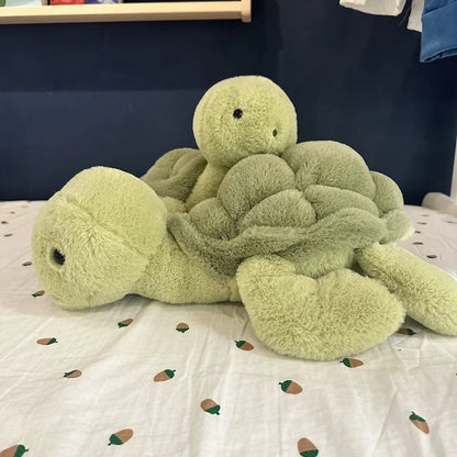 Kids’ Cute Super Green Stuffed Turtle Plush Toy – Soft Animal Gift, 28/35/40CM
