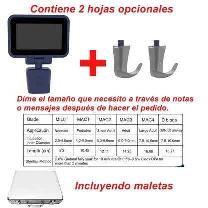 3.5-Inch Touch Screen Video Laryngoscope with Reusable Sterilizable Blades – Digital Laryngoscope, Mexico Warehouse Delivery