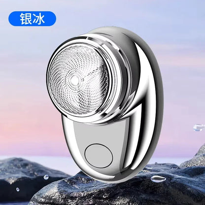 Waterproof Mini Electric Shaver – Portable Rechargeable Travel Beard & Facial Grooming Trimmer Tool