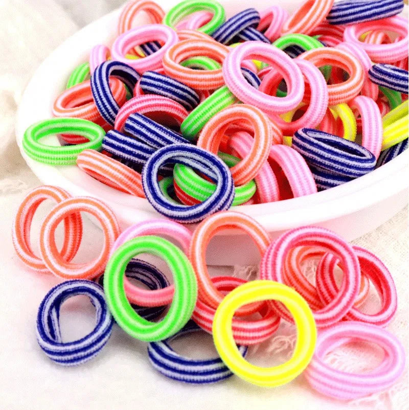 100/200PCS Colorful Nylon Elastic Hair Bands – Small Ponytail Holders for Women & Girls Hair Accessories