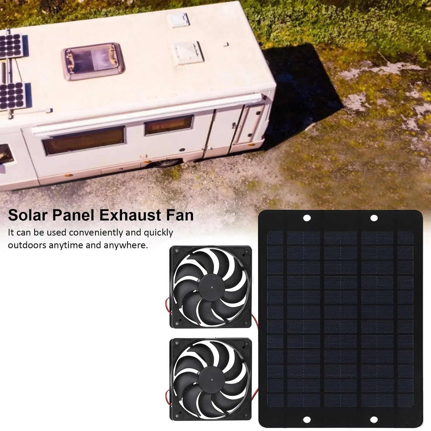 6-Inch 12V Solar Exhaust Fan – Mini Ventilator Air Extractor for Dog House, Chicken Coop, RV, Greenhouse