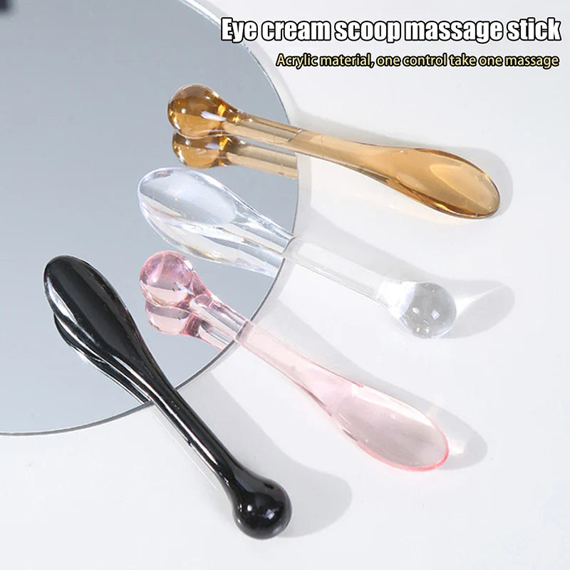 5PCS Transparent Eye Cream Applicator & Massage Roller – Plastic Facial Mask & Skin Care Spatulas