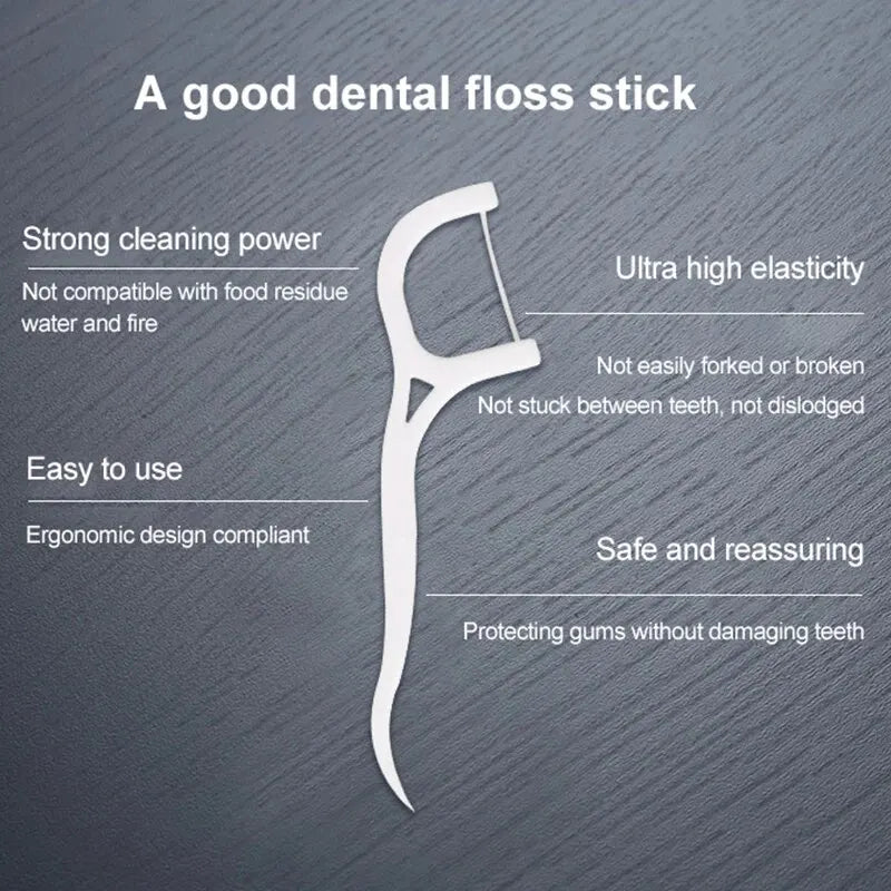 100/300/500PCS Disposable Dental Floss Sticks - Interdental Cleaning for Daily Oral Care, Portable Flosser