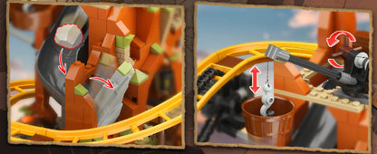 Western Roller Coaster Building Set – Mini Mine Train Model Toy with Lifting Chain for Teens & Adults