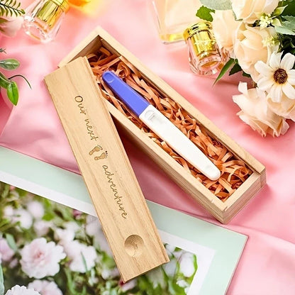 Wooden Pregnancy Keepsake Box - Creative Announcement Gift & Jewelry Organizer for New Moms