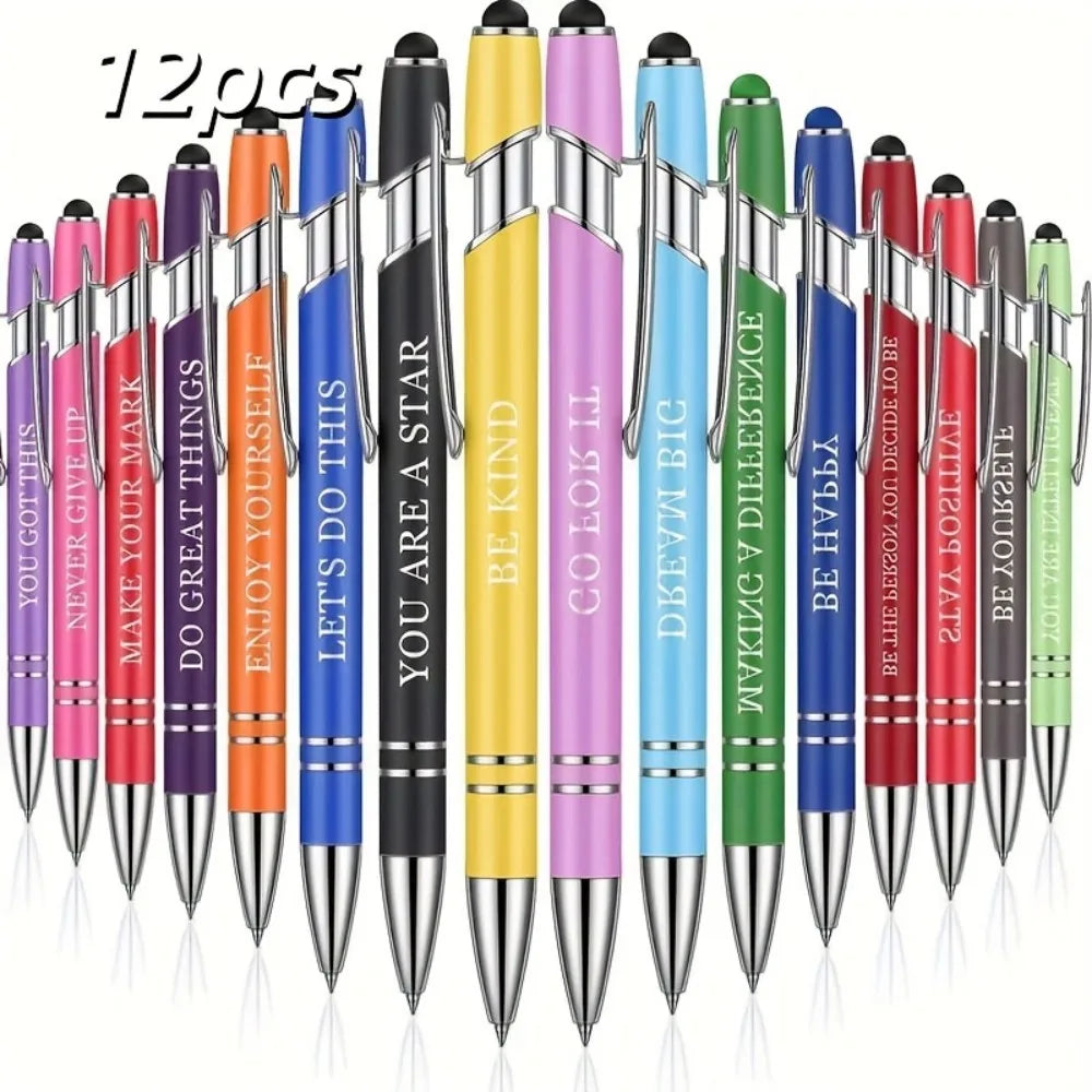Engraved Metal Ballpoint Pens - 12-Pack Personalized Business, Anniversary & Graduation Gift Pens
