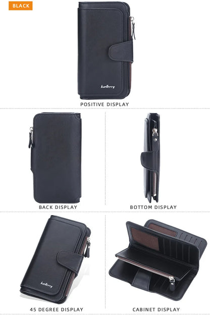2024 Women’s Long Wallet – Custom Name Engraving, 15 Card Holders & Zippered Classic Purse