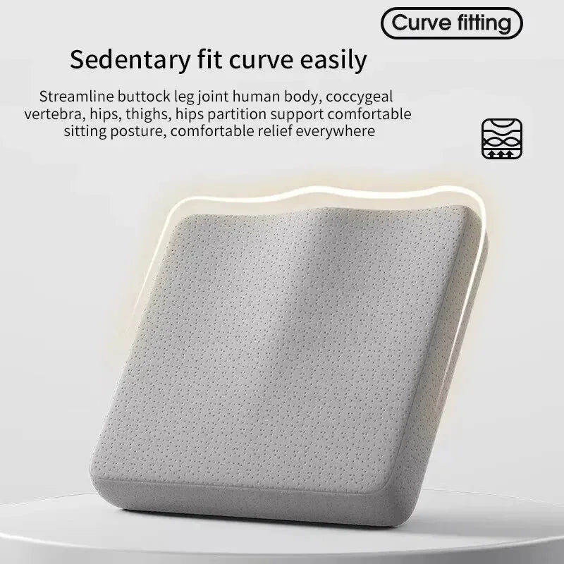 Ergonomic Memory Foam Seat Cushion – Tailbone & Hemorrhoid Relief, Office Chair & Car Pillow