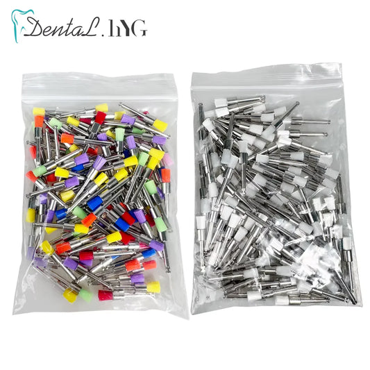 100pcs Disposable Dental Prophy Brushes – Latch-Type Polishing Brushes for Stain Removal