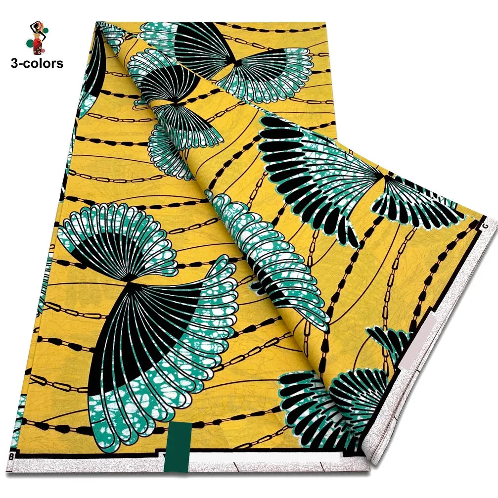 African Ankara Wax Fabric - 100% Cotton Soft Pink Pagne Fashion Print