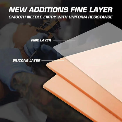 Tattoo Practice Skin 3MM Thick – Double-Sided Silicone Fake Skin for Beginners (1/3/5/8/10/15PCS)