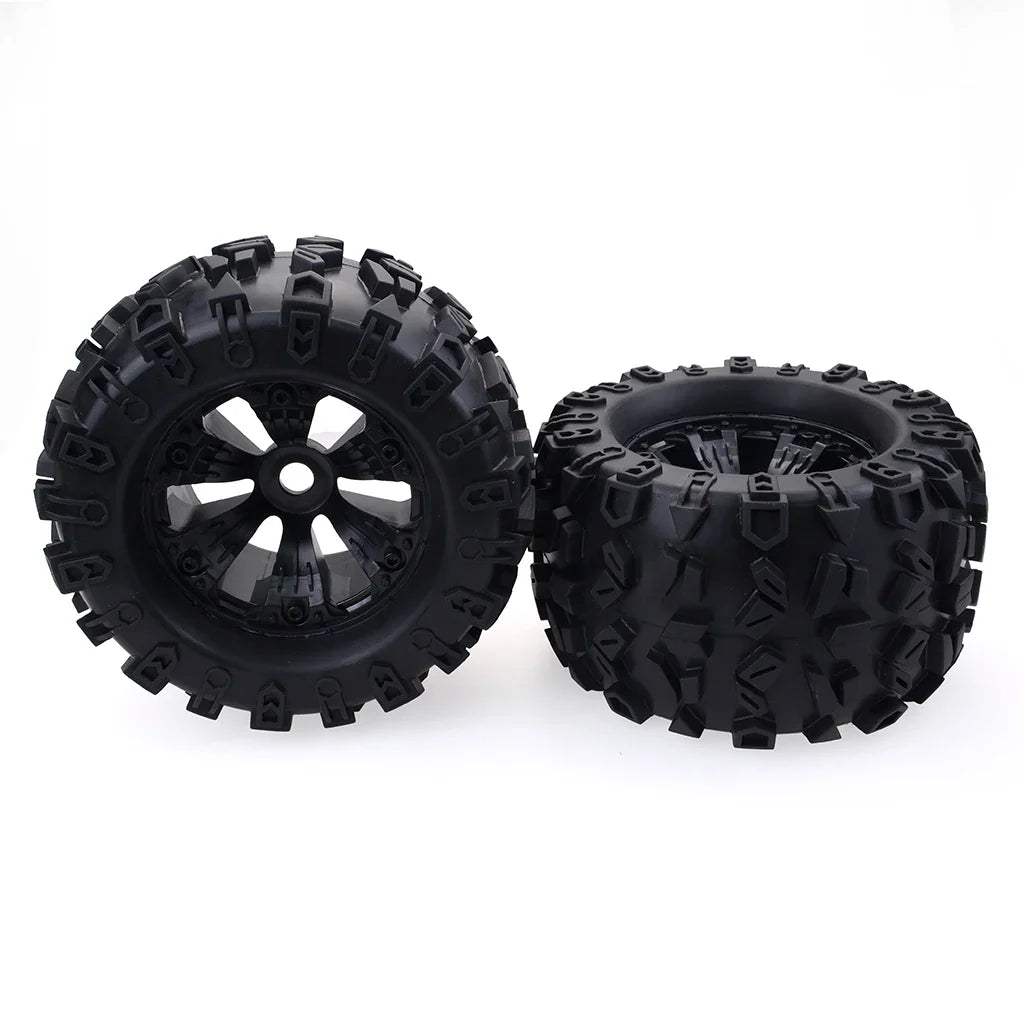 4pcs 1/8 Scale 17mm Hex RC Truck Tires & Wheels Set – Glued for Traxxas Maxx, Tmaxx, E-Revo, Revo 3.3, JLB Cheetah Monster