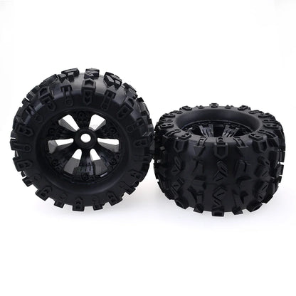 4pcs 1/8 Scale 17mm Hex RC Truck Tires & Wheels Set – Glued for Traxxas Maxx, Tmaxx, E-Revo, Revo 3.3, JLB Cheetah Monster