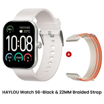 HAYLOU Watch S6 Smartwatch — 2.01" HD Display, Bluetooth Voice Calls, IP68 Waterproof Fitness Tracker
