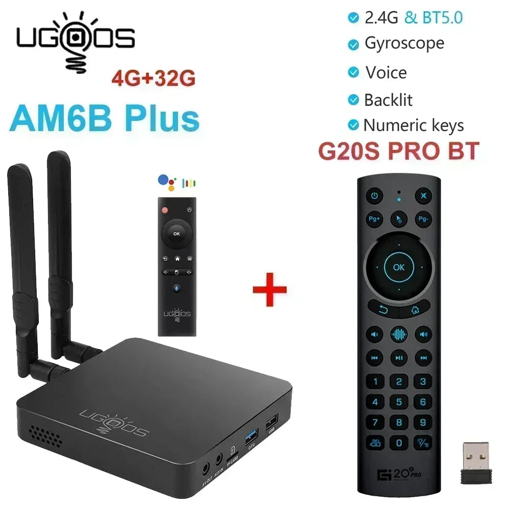 Ugoos AM6B Plus Android 9 Smart TV Box - Amlogic S922X-J, 4GB DDR4, 32GB, WiFi 6, 4K, BT5.0