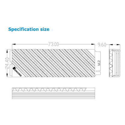 Jonsbo M.2 SSD NVMe Heat Sink - Aluminum 2280 SSD Gasket with Silicone Thermal Pad for PC