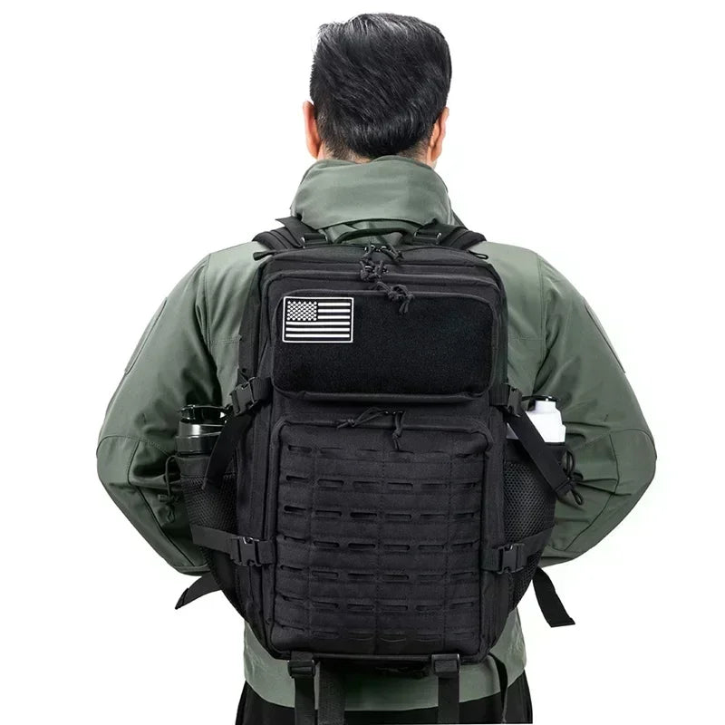 25L/45L Tactical Backpack for Men & Women – Outdoor Hiking Molle Daypack, School & Gym Rucksack with Dual Cup Holders
