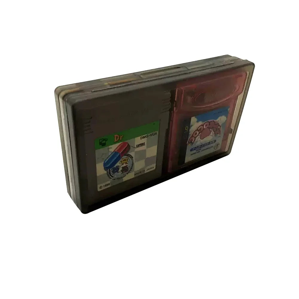 4-in-1 Game Card Case — Transparent Plastic Protective Storage Box for Game Boy Color, GBC & GB Game Cards