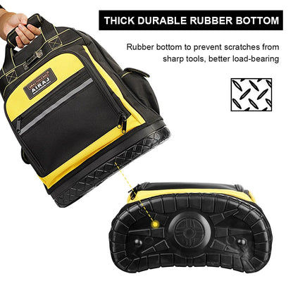 AIRAJ Waterproof Tool Backpack – Heavy Duty Organizer Bag for Electricians & Plumbers