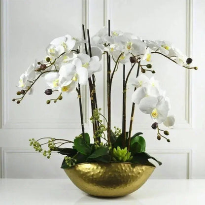 Large Golden Iron Flower Pot – Handmade Jubao Vase for Plants, Home & Hotel Décor, Decorative Metal Flowering Bowl
